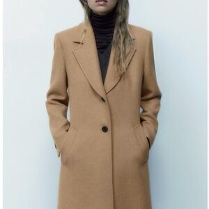 Zara Tan Trench Coat with Notched Lapels